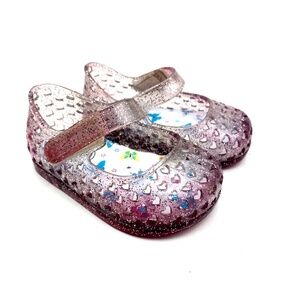 Wonder Nation Baby Sandals Size 2 Girls Jelly Shoes Adjustable Butterfly Rubber